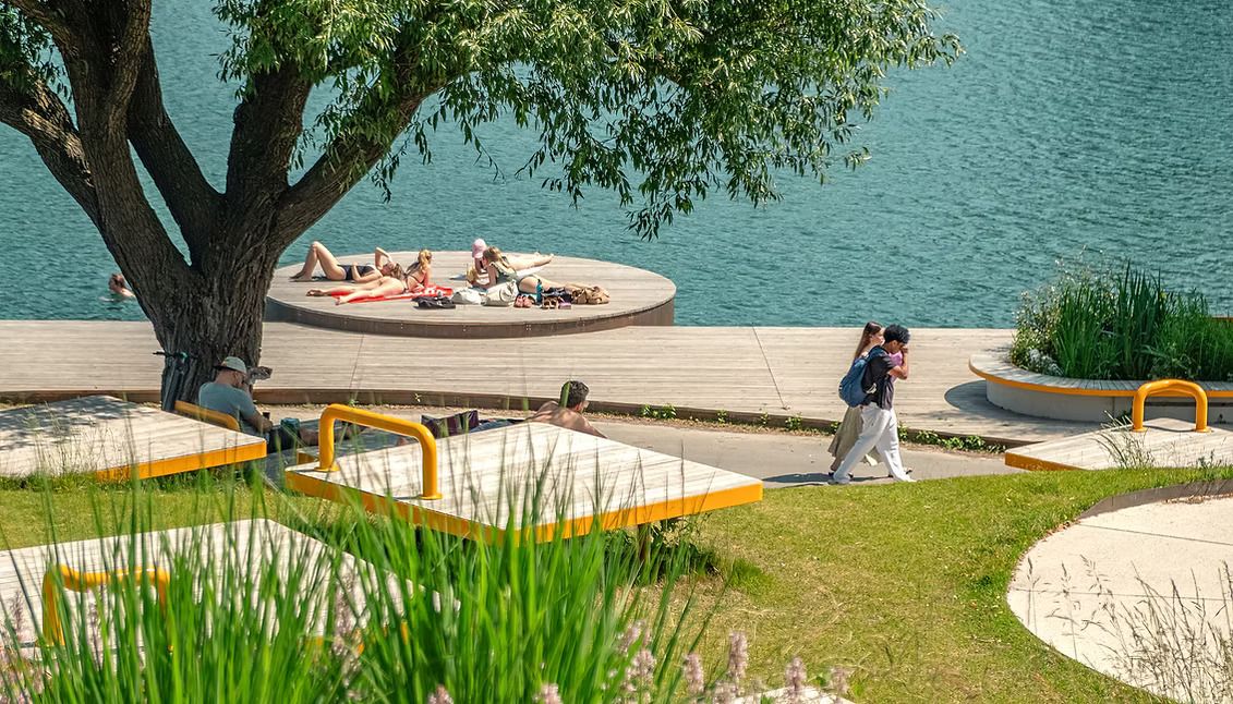 Pier twenty-two at Donauinseld in Vienna